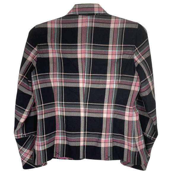 Vintage 1990's Mixit Sz 10 Pink Plaid Shrunken Blazer Jacket Clueless Friends - Picture 7 of 11
